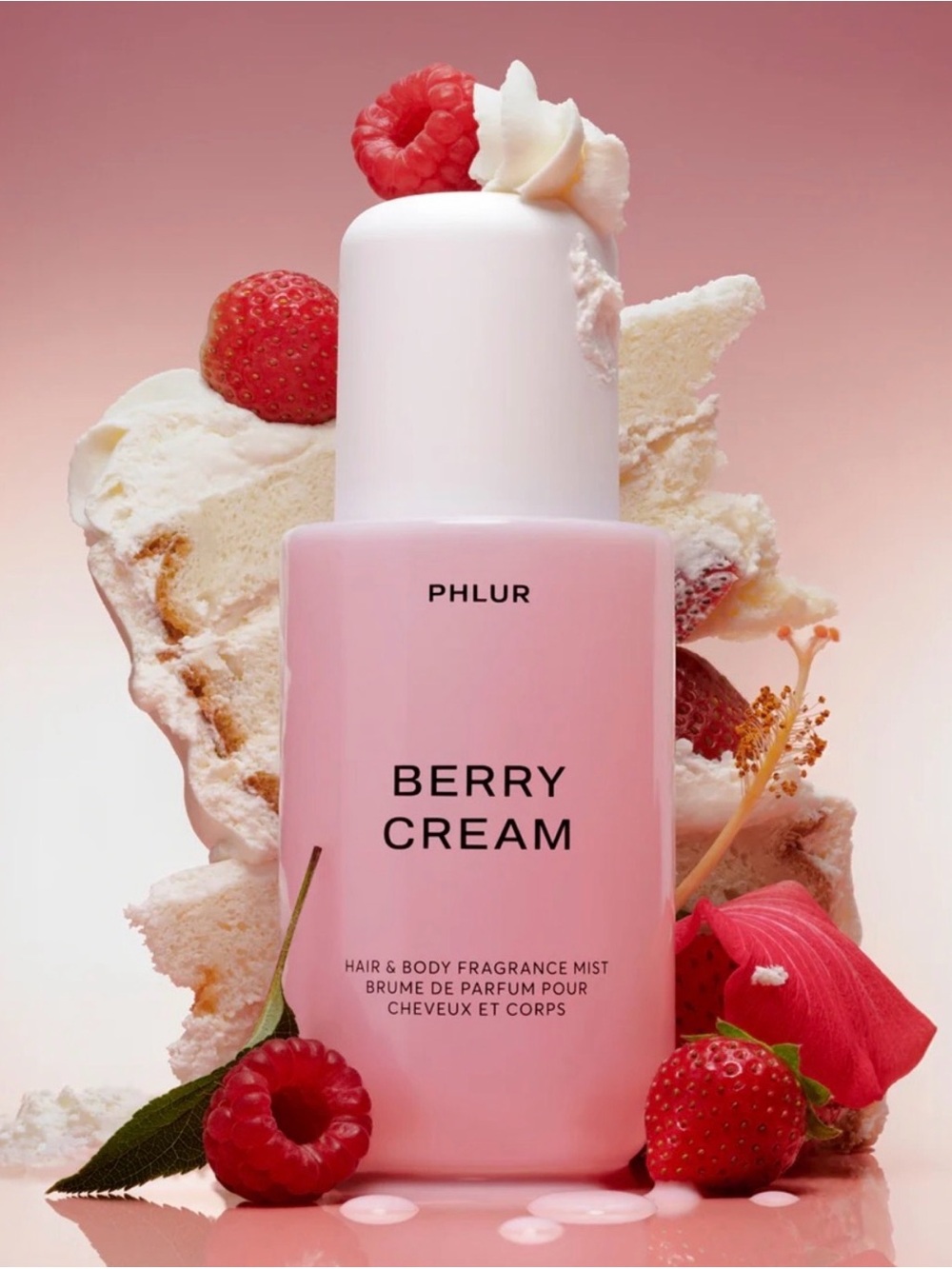 PHLUR Berry Cream Hair & Body Fragrance Mist — Pink